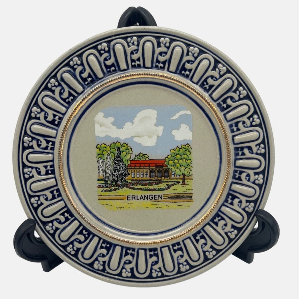 Vintage Original Gerzit Erlangen Collectible Stoneware Plate West Germany 7.25"